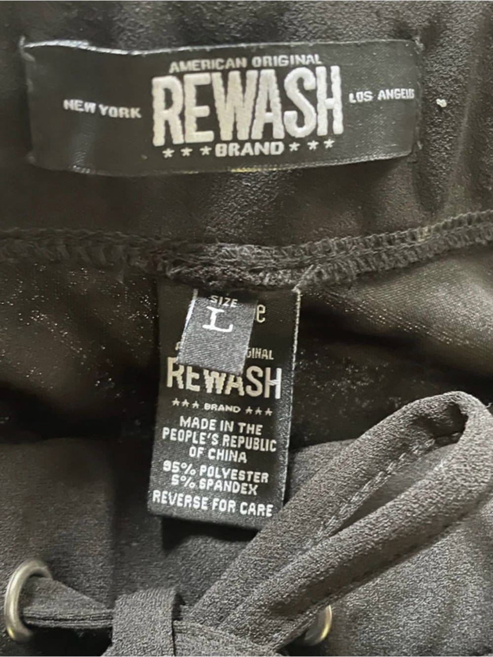 Rewash Black Drawstring Joggers - Picture 2 of 5